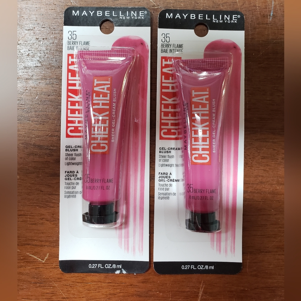 Maybelline Berry Flame Cheek Heat NEW 2 Bottles Total